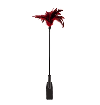 Guilty Pleasure Feather Crop Black/Red - Pejcz z piórkiem Czarny, Czerwony