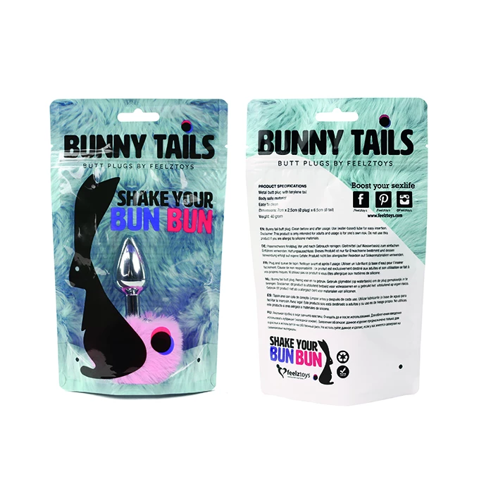 FeelzToys Bunny Tails Butt Plug Pink - korek analny z pomponem Różowy