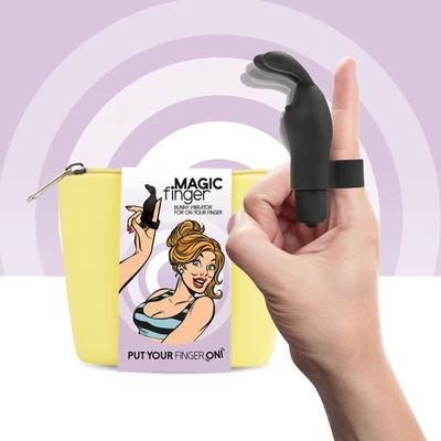 Feelz Toys Magic Finger Vibrator Black - Wibrator na palec Czarny