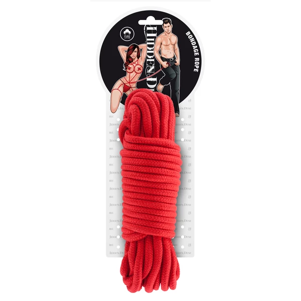 Hidden Desire Bondage Rope 10 Meter Red - Lina do krępowania Czerwony