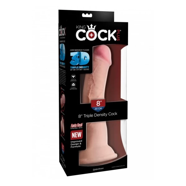 King Cock Plus 8&quot; Triple Density Cock - dildo na przyssawce