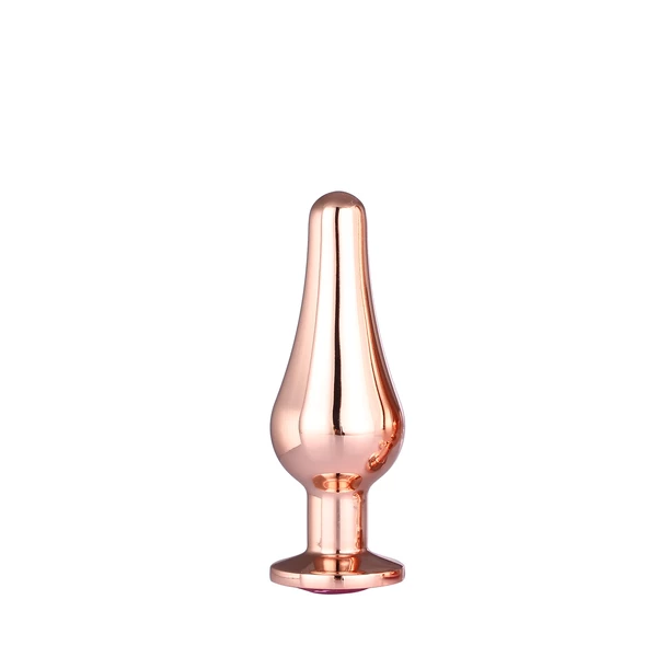 Dream Toys Gleaming Love Rose Gold Pleasure Plug S - Korek analny z diamentem