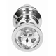 Rich Ribbed Diamond Plug 3.75 Inch Silver  - Análny kolík s diamantom