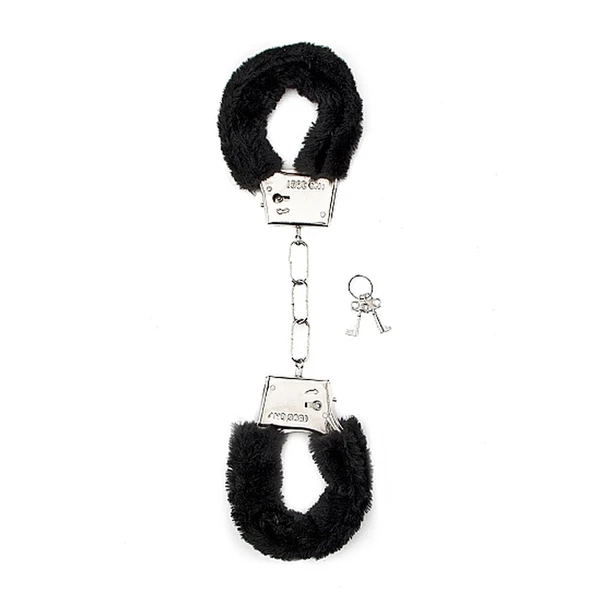 ShotsToys Furry Handcuffs Black - Kajdanki z futerkiem Czarny