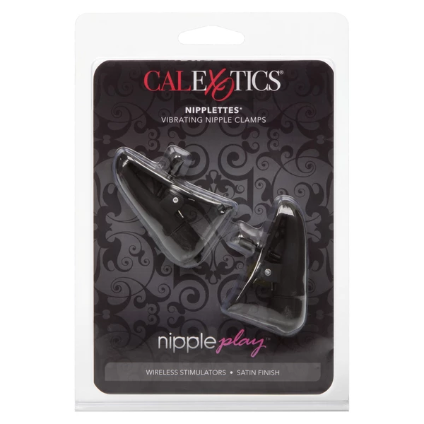 CalExotics Nipplettes Black - Wibrujące zaciski na sutki