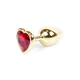 Boss Series Jewellery Gold Heart Red  - Červený análny kolík s diamantom