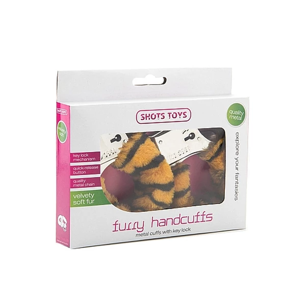 ShotsToys Furry Handcuffs Tiger - Kajdanki z futerkiem tygrys