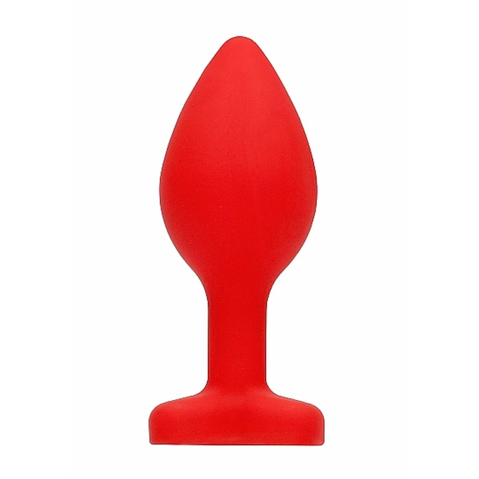 Ouch! Diamond Heart Butt Plug Large Red - Korek analny z diamentem Czerwony