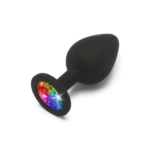 NS Novelties Rainbow Booty Jewel Medium - Korek analny z diamentem - tęczowy
