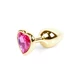 Boss Series Jewellery Gold Heart Pink  - Ružový análny kolík s diamantom