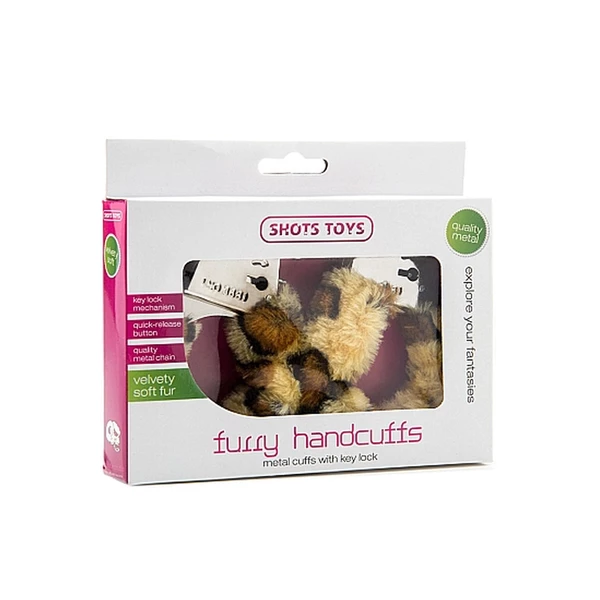 ShotsToys Furry Handcuffs Cheetah - Kajdanki z futerkiem centkowane