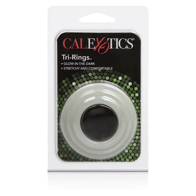 CalExotics Tri Rings Glow In The Dark - Zestaw elastycznych pierścieni erekcyjnych Fosworyzujący