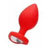 Ouch! Diamond Heart Butt Plug Extra Large Red - Korek analny z diamentem Czerwony