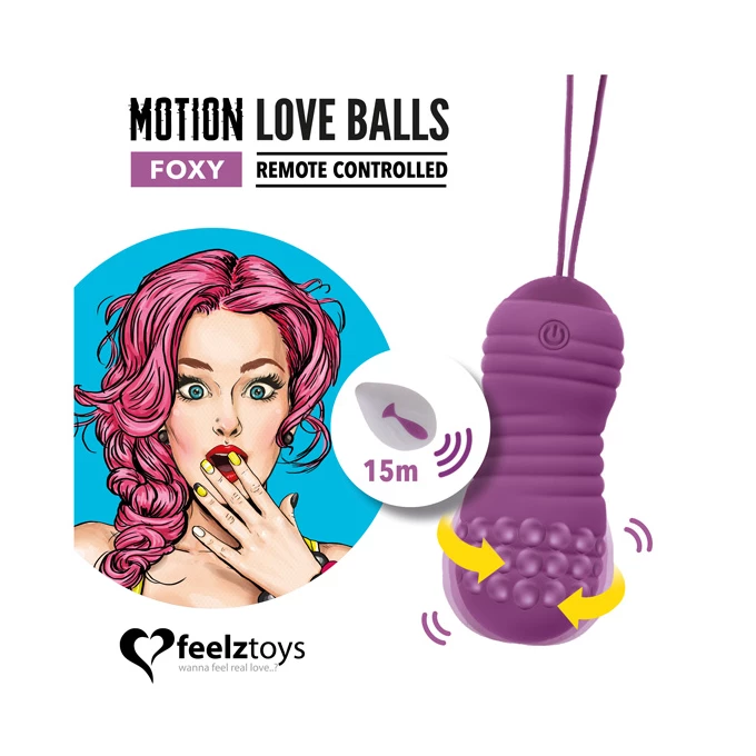 FeelzToys Remote Controlled Motion Love Balls Foxy - Wibrujące jajeczko na pilota