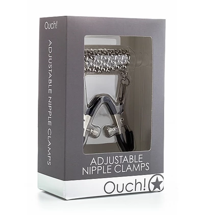 Ouch! Adjustable Nipple Clamps Metal - Zaciski na sutki z łańcuszkiem