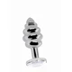 Rich Ribbed Diamond Plug 3.15 Inch Silver  - Análny kolík s diamantom