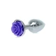 Boss Series Jewellery Silver Plug Rose Purple  - Análny kolík s dekoratívnym kvetom Fialový