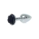 Boss Series Jewellery Silver Plug Rose Black  - Análny kolík s dekoratívnym kvetom Čierny