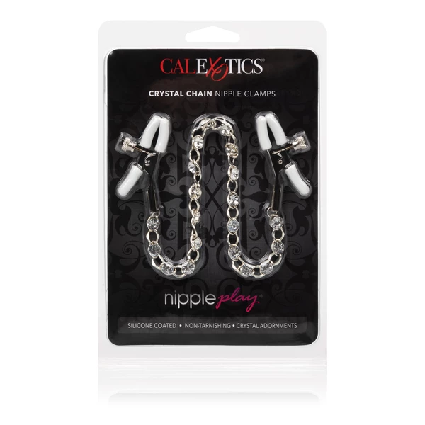 CalExotics Crystal Chain Nipple Clamps - Zaciski na sutki