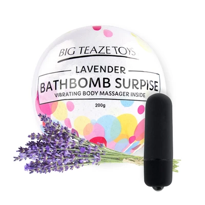 Big Teaze Toys Bath Bomb Surprise Lavender - Sól do kąpieli z miniwibratorem