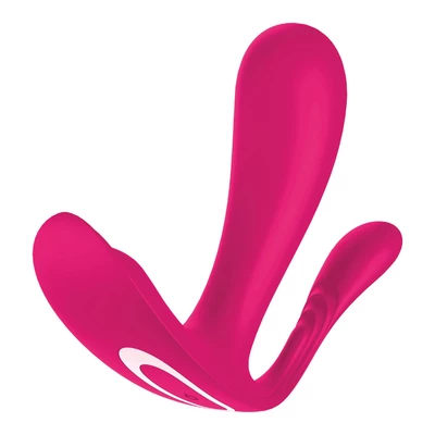 Satisfyer Top Secret + (Pink) - Wibrator króliczek do potrójnej stymulacji + aplikacja Różowy