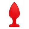 Ouch! Diamond Heart Butt Plug Extra Large Red - Korek analny z diamentem Czerwony