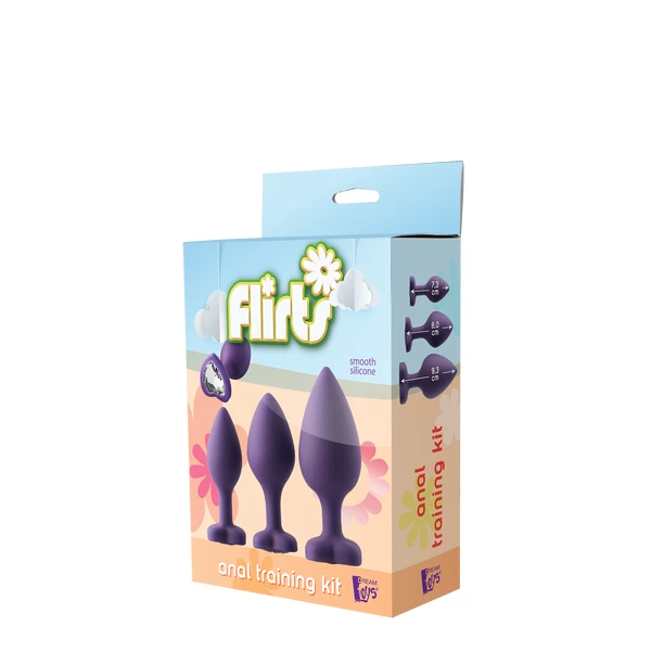 Flirts Flirts Anal Training Kit Gem Stone Purpl - Zestaw korków analnych z diamentem Fioletowy