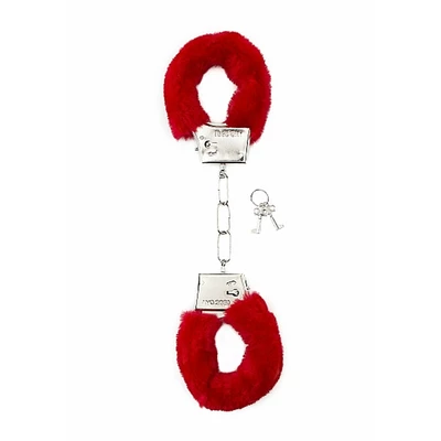 ShotsToys Furry Handcuffs Red - Kajdanki z futerkiem Czerwony