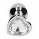 Rich Love Heart Diamond Plug 2.75 Inch Silver  - Análny kolík s diamantom