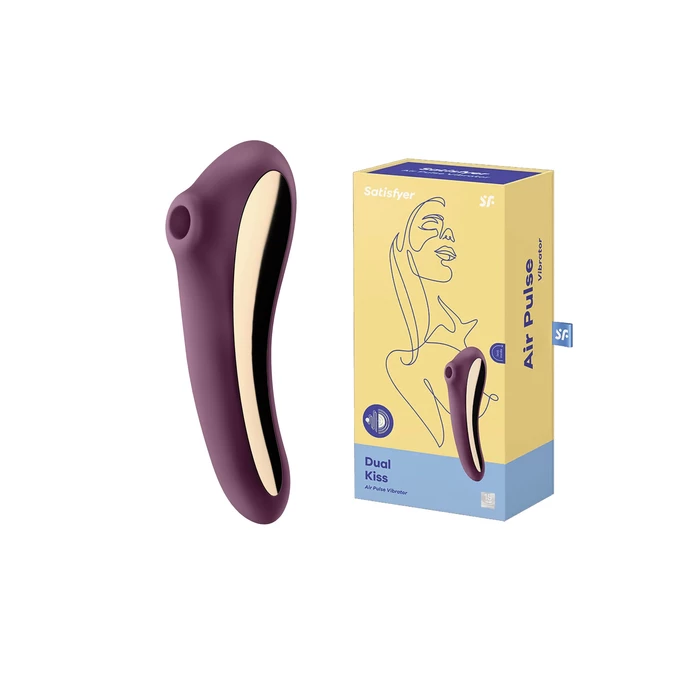 Satisfyer Dual Kiss (Wine Red) - Wibrator łechtaczkowy sterowany aplikacją Czerwony