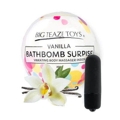 Big Teaze Toys Bath Bomb Surprise Vanilla - Sól do kąpieli z miniwibratorem