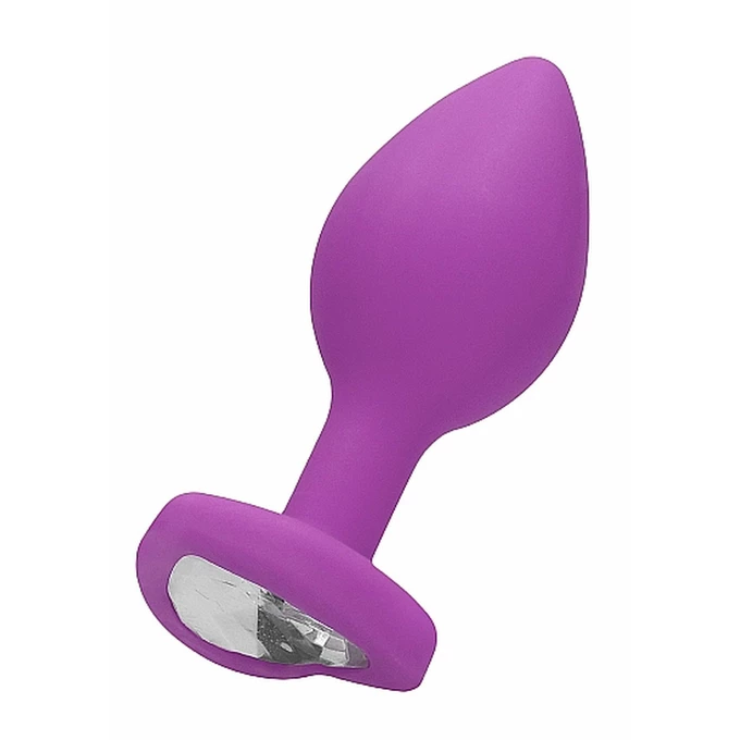 Ouch! Diamond Heart Butt Plug Large Purple - Korek analny z diamentem Fioletowy