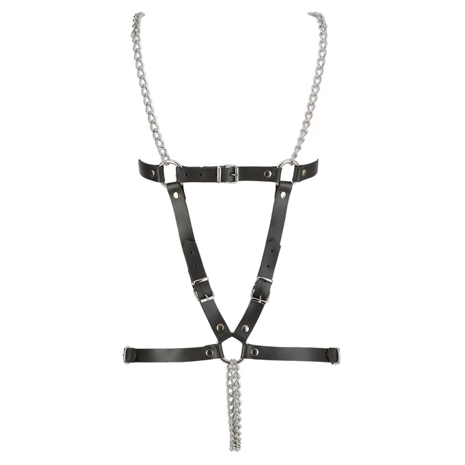 ZADO leather harness (female) s-l - Harness z ozdobnymi łańcuszkami