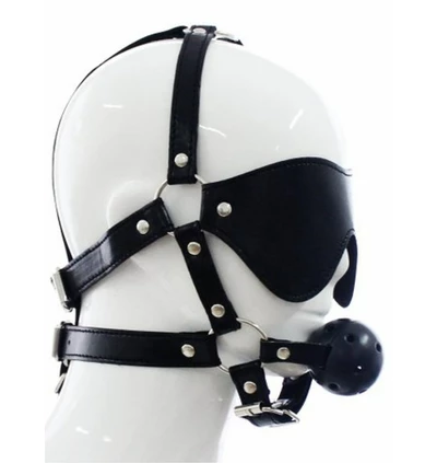 Argus eye mask with ball gag - Maska bdsm z kneblem
