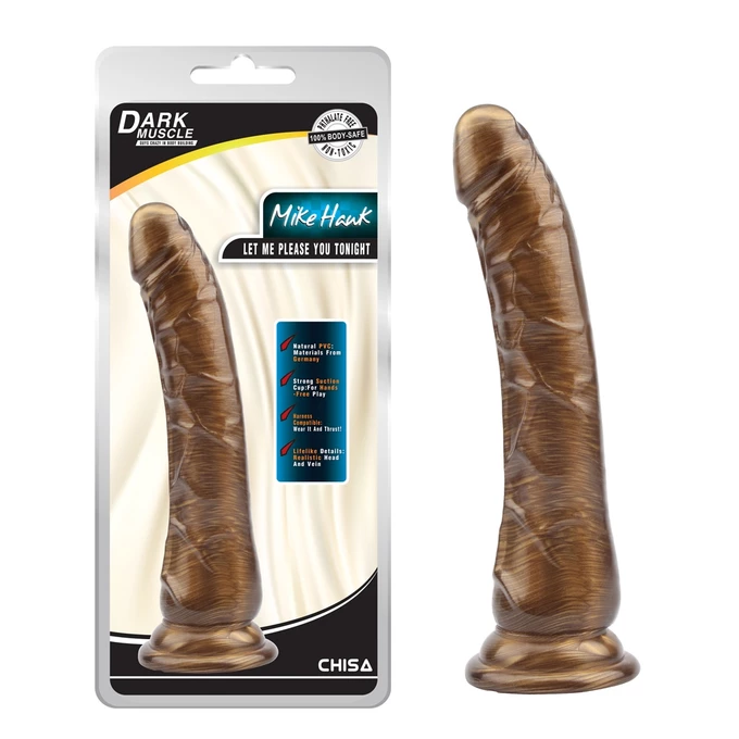 DarkMuscle mike hawk gold - Dildo klasyczne z przyssawką, Złoty