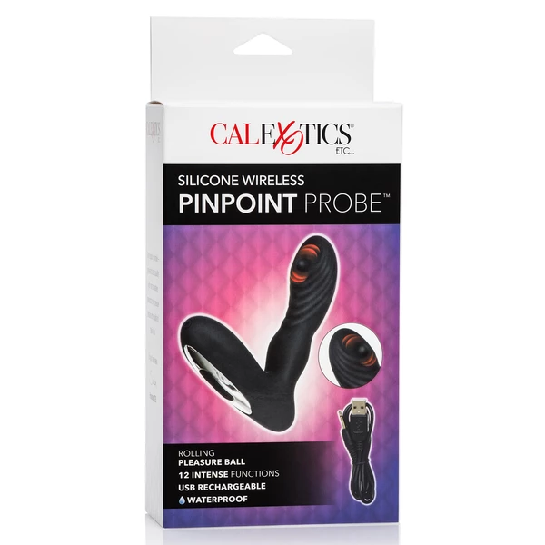 CalExotics Wireless Pinpoint Probe Black - Wibrujący korek analny Czarny