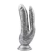 DarkMuscle ivana havesex silver - Dvojité dildo na prísavke, strieborné