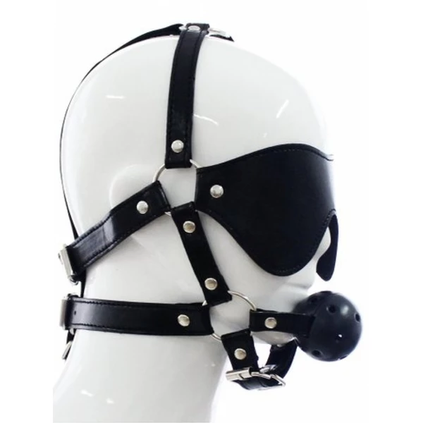 Argus eye mask with ball gag - Maska bdsm z kneblem