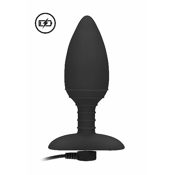 Elegance Heating Anal Butt Plug Glow Black - Wibrujący korek analny z opcją podgrzewania Czarny