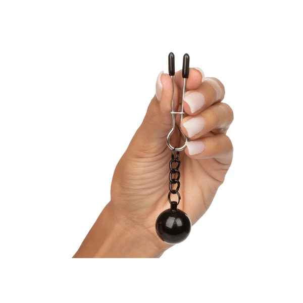 CalExotics weighted tweezer nippleclamps - Klipsy na sutki z odważnikami
