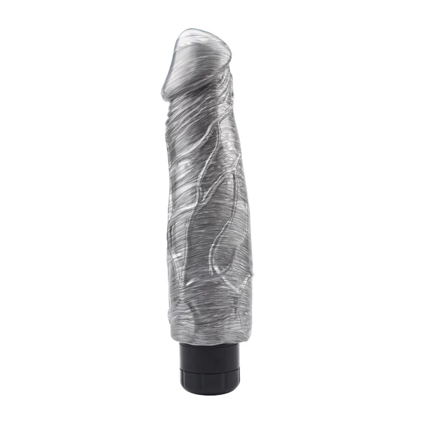 DarkMuscle pat mccock silver - Dildo wibrujące, Srebrny