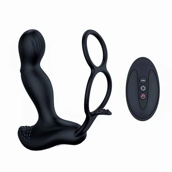 Boss Series Silicone Massager 7 - Wibrujący masażer prostaty z pierścieniem erekcyjnym