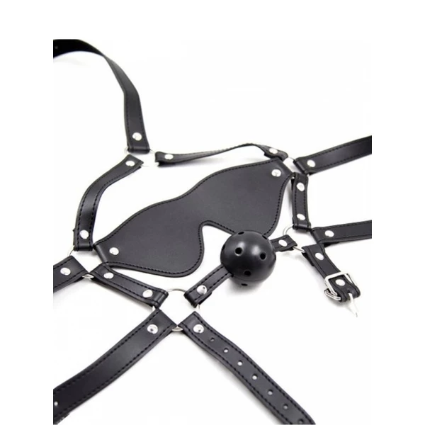 Argus eye mask with ball gag - Maska bdsm z kneblem