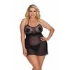 Anais Apparel Luxury liva black chemise - Halka, Czarny