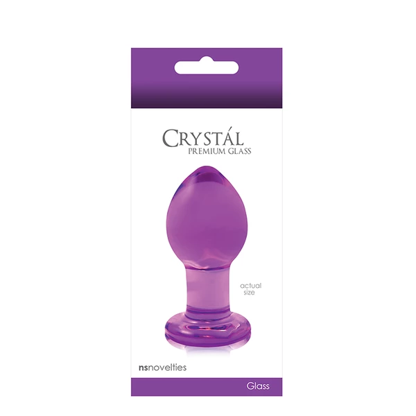 NS Novelties crystal medium purple - Szklany korek analny, Fioletowy