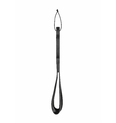 Ouch! wooden handle belt whip flogger leather - black - Packa do klapsów