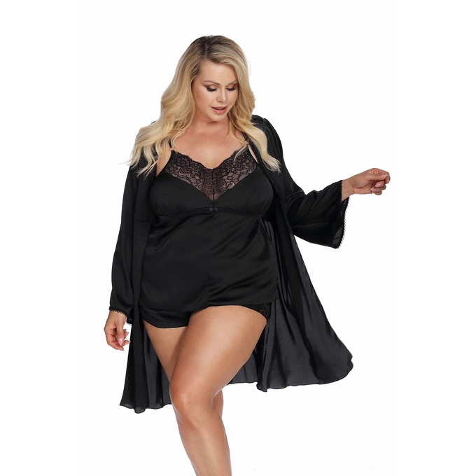 Anais Apparel Luxury laura black robe - Koszulka, Czarny