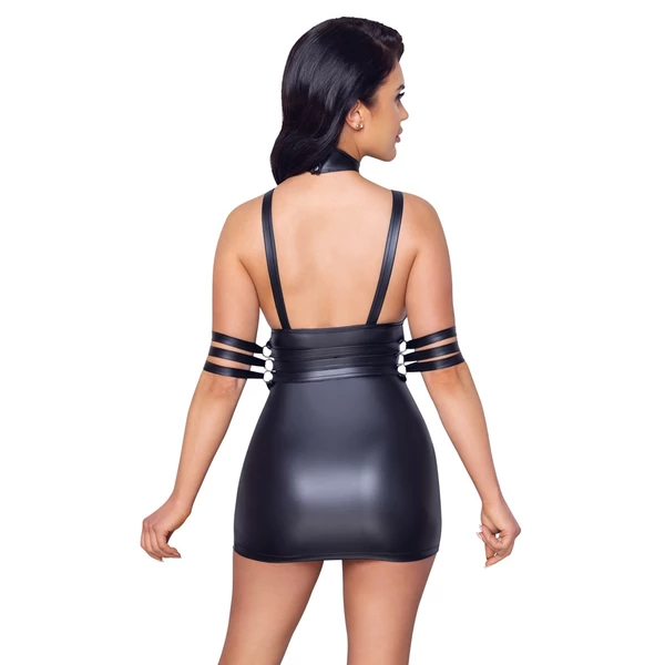 Cotelli dress bondage - Sukienka z obrożą i kajdankami, Czarny