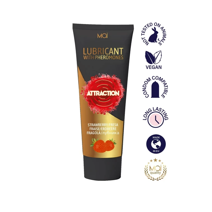 Attraction Lubricant With Pheromones Strawberry 100 Ml - Lubrykant z feromonami truskawkowy