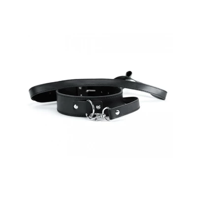 ARGUS Black Collar And Leash - Obroża ze smyczą